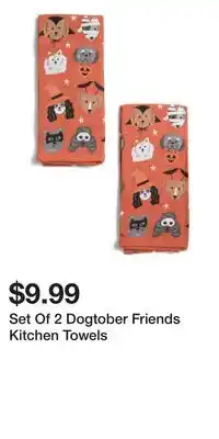 TJ Maxx Set Of 2 Dogtober Friends Kitchen Towels offer