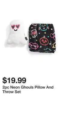 TJ Maxx 2pc Neon Ghouls Pillow And Throw Set offer