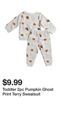 TJ Maxx Toddler 2pc Pumpkin Ghost Print Terry Sweatsuit offer