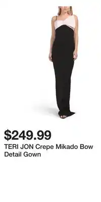 TJ Maxx TERI JON Crepe Mikado Bow Detail Gown offer