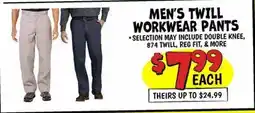 Ollie's MEN'S TWILL WORKWEAR PANTS offer