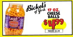 Ollie's Bickel's of York 17 OZ. CHEESE BALLS offer