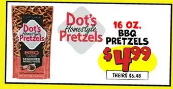 Ollie's Dot's Homestyle BBQ Pretzels offer