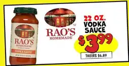 Ollie's RAO'S VODKA SAUCE offer