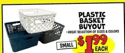 Ollie's PLASTIC BASKET BUYOUT offer