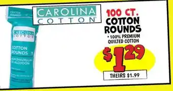 Ollie's 100 CT. COTTON ROUNDS offer