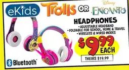 Ollie's eKids Trolls OR ENCANTO Disney HEADPHONES offer
