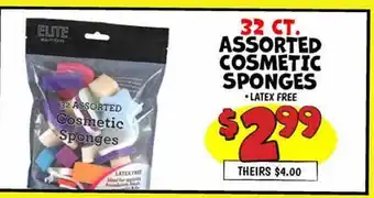 Ollie's ASSORTED COSMETIC SPONGES offer