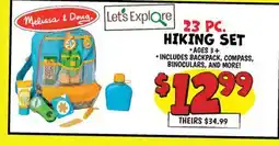 Ollie's Melissa & Doug. 23 PC. HIKING SET offer