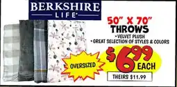 Ollie's BERKSHIRE LIFE 50 x 70 THROWS offer