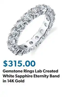 Sam's Club Gemstone Rings Lab Created White Sapphire Eternity Band in 14K Gold offer
