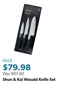 Sam's Club Shun & Kai Wasabi Knife Set offer
