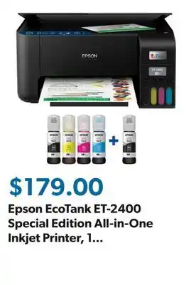 Sam's Club Epson EcoTank ET-2400 Special Edition All-in-One Inkjet Printer, 1 Bonus Black Ink Bottle offer