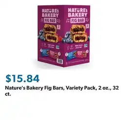Sam's Club Nature's Bakery Fig Bars, Variety Pack, 2 oz., 32 ct offer