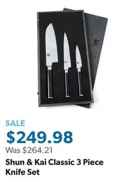 Sam's Club Shun & Kai Classic 3 Piece Knife Set offer