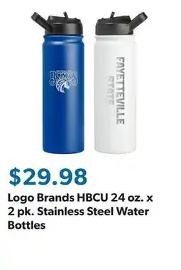 Sam's Club Logo Brands HBCU 24 oz. x 2 pk. Stainless Steel Water Bottles offer