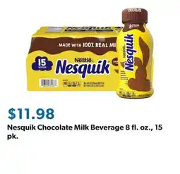 Sam's Club Nesquik Chocolate Milk Beverage 8 fl. oz., 15 pk offer