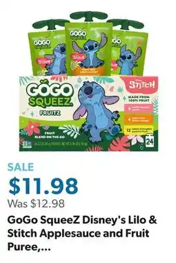 Sam's Club GoGo SqueeZ Disney's Lilo & Stitch Applesauce and Fruit Puree, Tropical Variety Pack, 24 ct offer