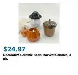 Sam's Club Decorative Ceramic 10 oz. Harvest Candles, 3 pk offer