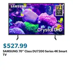 Sam's Club SAMSUNG 70 Class DU7200 Series 4K Smart TV offer