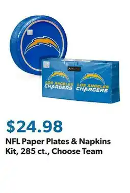 Sam's Club NFL Paper Plates & Napkins Kit, 285 ct., Choose Team offer