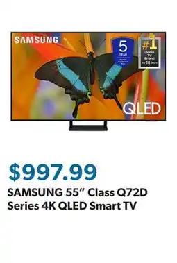 Sam's Club SAMSUNG 55 Class Q72D Series 4K QLED Smart TV offer