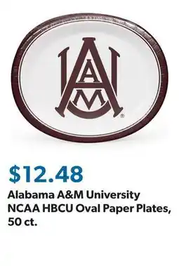 Sam's Club Alabama A&M University NCAA HBCU Oval Paper Plates, 50 ct offer