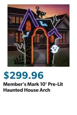 Sam's Club Member's Mark 10' Pre-Lit Haunted House Arch offer