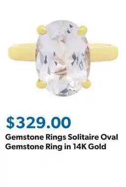 Sam's Club Gemstone Rings Solitaire Oval Gemstone Ring in 14K Gold offer