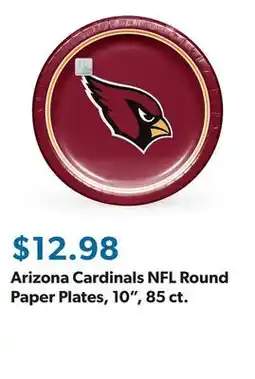 Sam's Club Arizona Cardinals NFL Round Paper Plates, 10, 85 ct offer