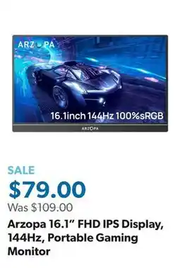 Sam's Club Arzopa 16.1 FHD IPS Display, 144Hz, Portable Gaming Monitor offer