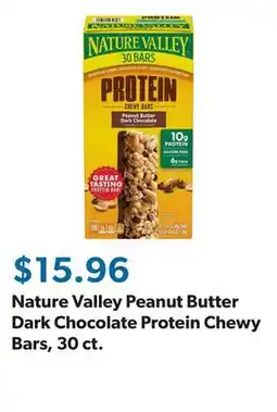 Sam's Club Nature Valley Peanut Butter Dark Chocolate Protein Chewy Bars, 30 ct offer