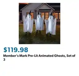 Sam's Club Member's Mark Pre-Lit Animated Ghosts, Set of 3 offer
