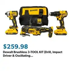 Sam's Club Dewalt Brushless 3-TOOL KIT (Drill, Impact Driver & Oscillating Multi-Tool) offer