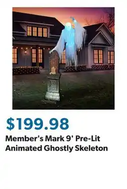 Sam's Club Member's Mark 9' Pre-Lit Animated Ghostly Skeleton offer