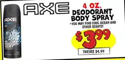 Ollie's AXE 4 OZ. BODY DEODORANT SPRAY offer
