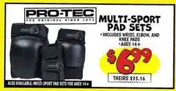 Ollie's PRO-TEC MULTI-SPORT PAD SETS offer
