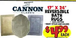 Ollie's CANNON REVERSIBLE CLASSIC BATH RUGS offer