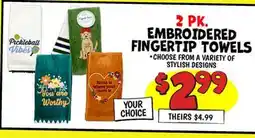 Ollie's 2 PK. EMBROIDERED Pickleball FINGERTIP TOWELS offer