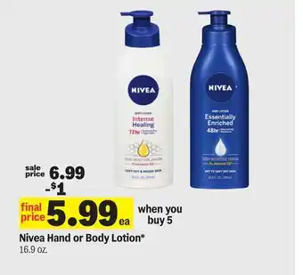 Meijer Nivea Hand or Body Lotion offer