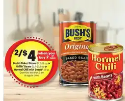 Meijer Bush's Baked Beans 27.5-28 oz. or Grillin' Beans 21.7-27.5 oz. or Hormel Chili with Beans 15 oz offer