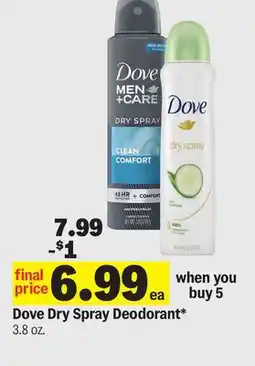Meijer Dove Dry Spray Deodorant offer