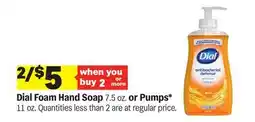 Meijer Dial Foam Hand Soap 7.5 oz. or Pumps* 11 oz offer
