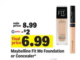 Meijer Maybelline Fit Me Foundation or Concealer offer