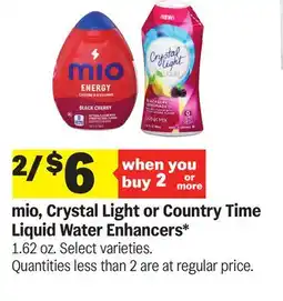 Meijer mio, Crystal Light or Country Time Liquid Water Enhancers offer