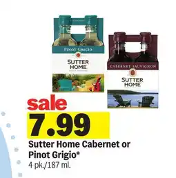 Meijer Sutter Home Cabernet or Pinot Grigio offer
