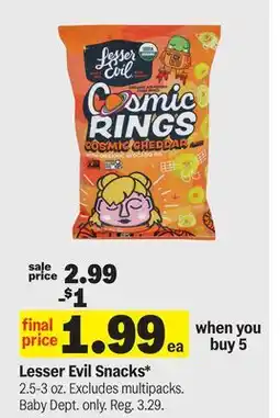 Meijer Lesser Evil Snacks offer