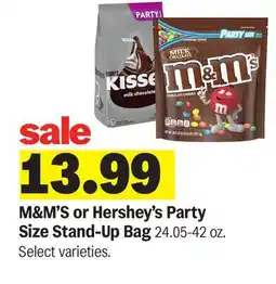 Meijer M & M' S or Hershey's Party Size Stand-Up Bag offer