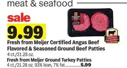 Meijer Fresh from Meijer Certified Angus Beef Flavored & Seasoned Ground Beef Patties offer