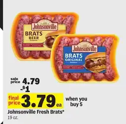 Meijer Johnsonville Fresh Brats offer